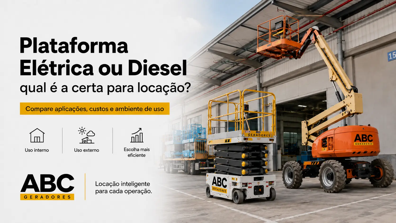 Plataforma elétrica ou a diesel: qual é a certa para a sua locação?